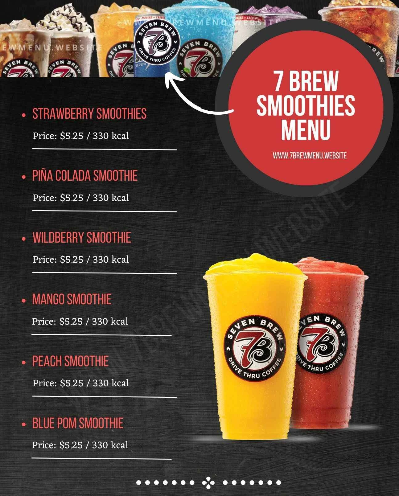 7 brew Smoothies Menu Price